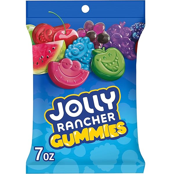 JOLLY RANCHER GUMMIES ASSORTED FRUIT FLAVORED CANDY BAG, 7 OZ