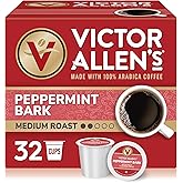Victor Allen's Coffee Peppermint Bark Flavored, Medium Roast, 32 Count, Single Serve Coffee Pods for Keurig K-Cup Brewers