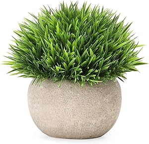 Mini Potted Artificial Plants Faux Fake Greenery Plants for Home Office Table Desk Shower Kitchen Shelf Bedroom Bathroom Decoration Indoor Outdoor Decor (1 Pack) (Artificial Plants-1pcs)