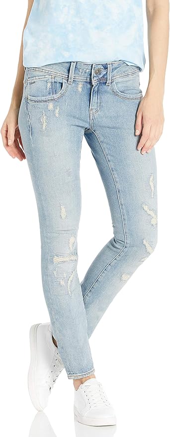 lynn mid waist skinny jeans light aged