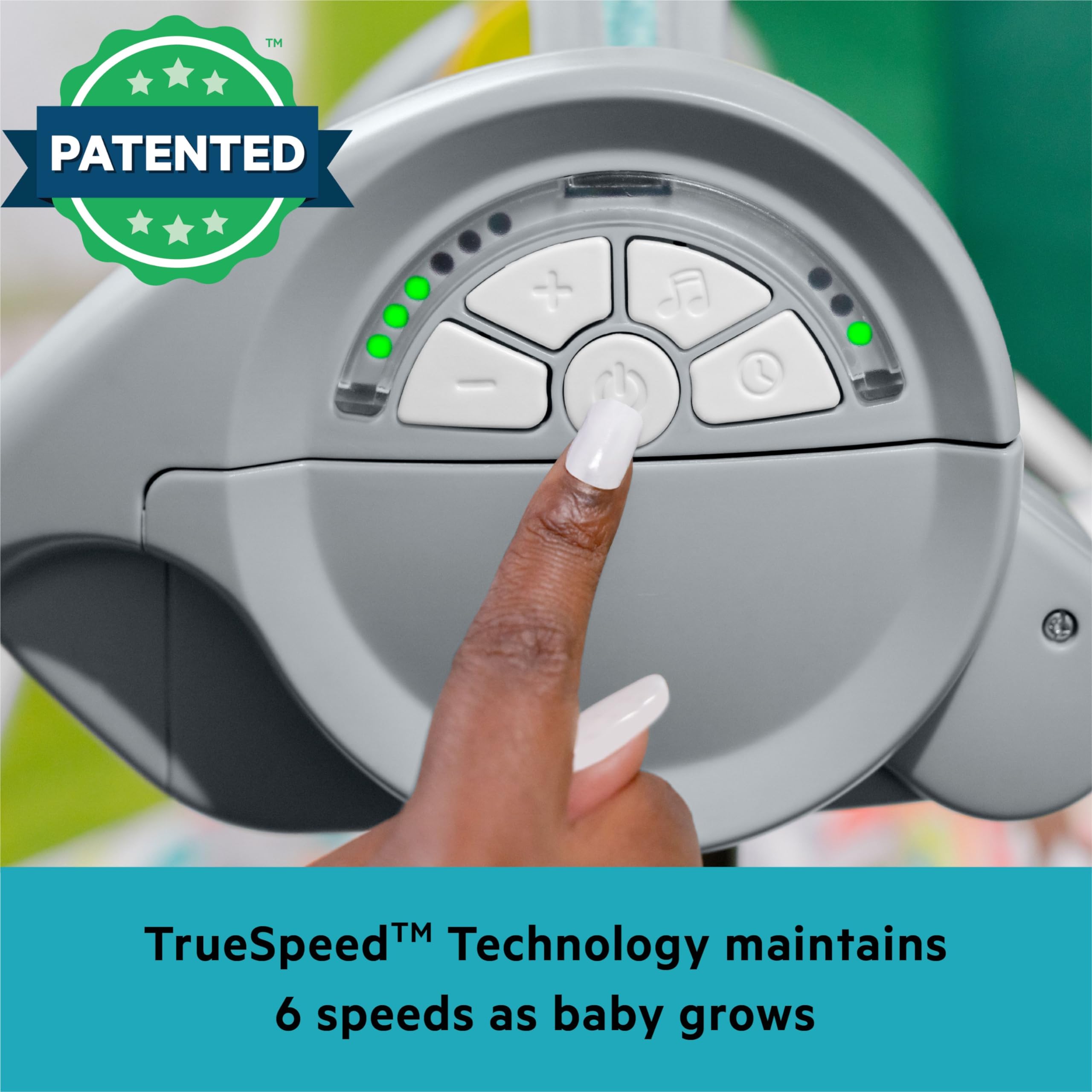 Bright Starts Playful Paradise Portable Compact Automatic Baby Swing with Music, Unisex, Newborn +