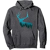 Topographical Bull Elk Deer Hunting Antlers Deer Hunters Pullover Hoodie