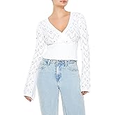 Forever 21 Womens Rhinestone Cropped Sweater
