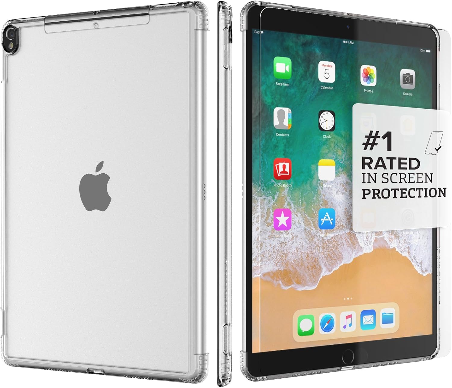 Amazon Com Ipad Pro 12 9 Case 17 Saharacase Protective Kit Zerodamage Tempered Glass Screen Protector Keyboard Compatible Slim Cover Shock Absorbing Bumper Scratch Resistant Hard Back Clear