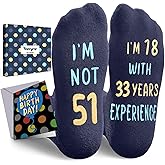 HAPPYPOP Birthday Gifts for Mom Dad - Ideal Socks for Seniors in 50s with Greeting Card