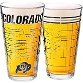 Greenline Goods – University of Colorado Buffaloes College Pint Beer Glasses (Set of 2), 16 oz – Full-Color Logo + Campus Map