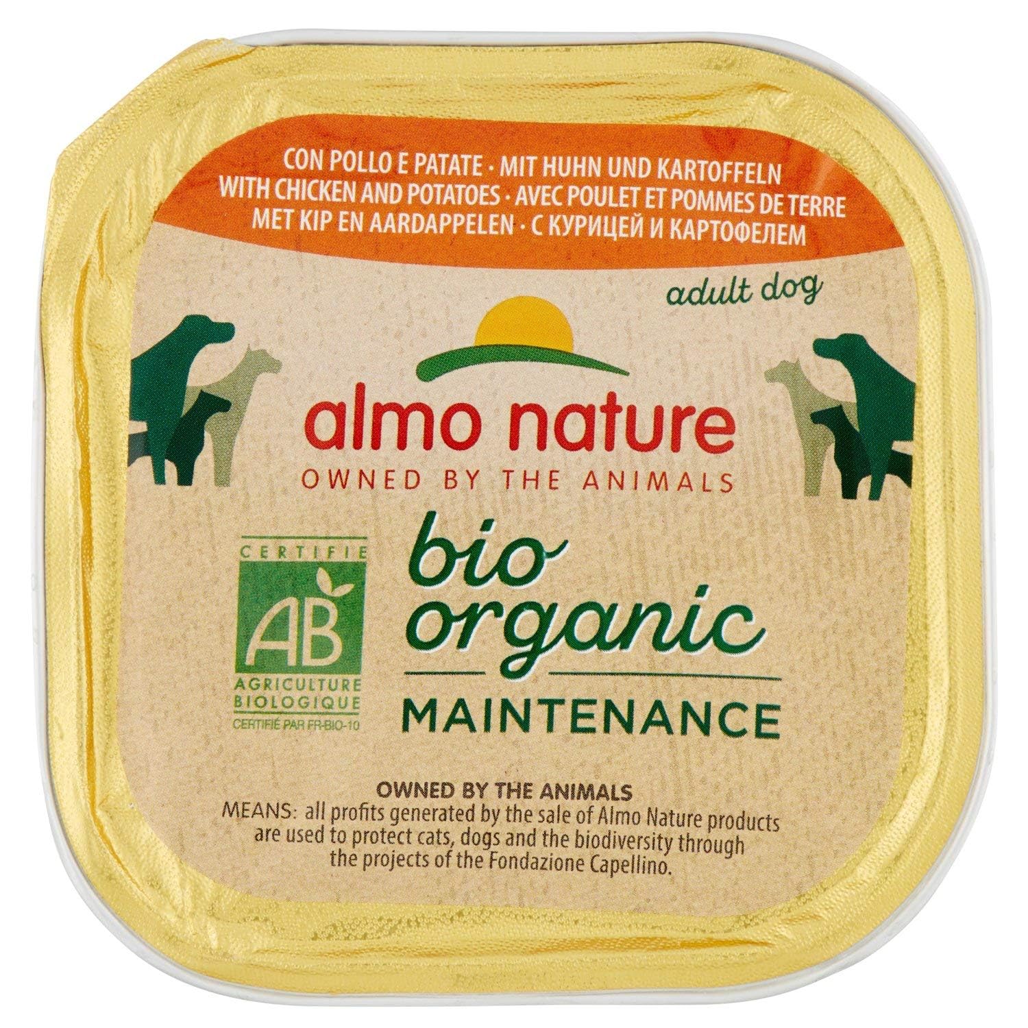 Almo Nature Biorganic - Wet Doog Food made with 100% Bio Ingredients - Chicken and Potatoes - 300g (Pack of 9) — image 1