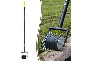 Colwelt Wheel Rotary Edger Lawn Tool 59’’, Manual Grass Edger Tool with Wheel with Extra-Wide Rubber Wheel, Garden Edger with Reinforced Bracket, Rotary Edging Tool for Landscaping Sidewalks Driveways