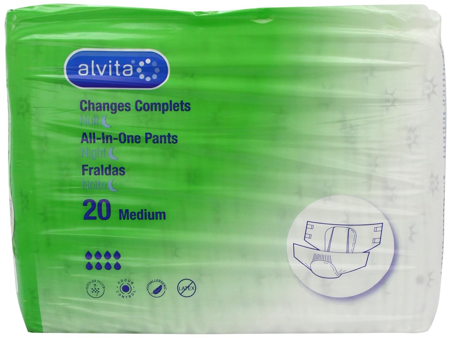 Alvita Incontinence All in One Medium Maxi Night Pants Pack of 20 Amazon.co.uk Health