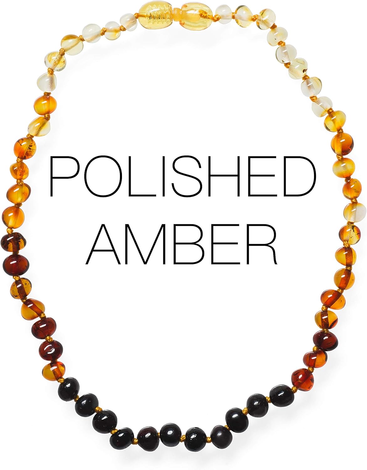 Meraki Amber Necklace - Polished Baroque Amber Necklace | Certified Genuine Amber Necklace | Rainbow Color (11.5 Inches): Health & Personal Care