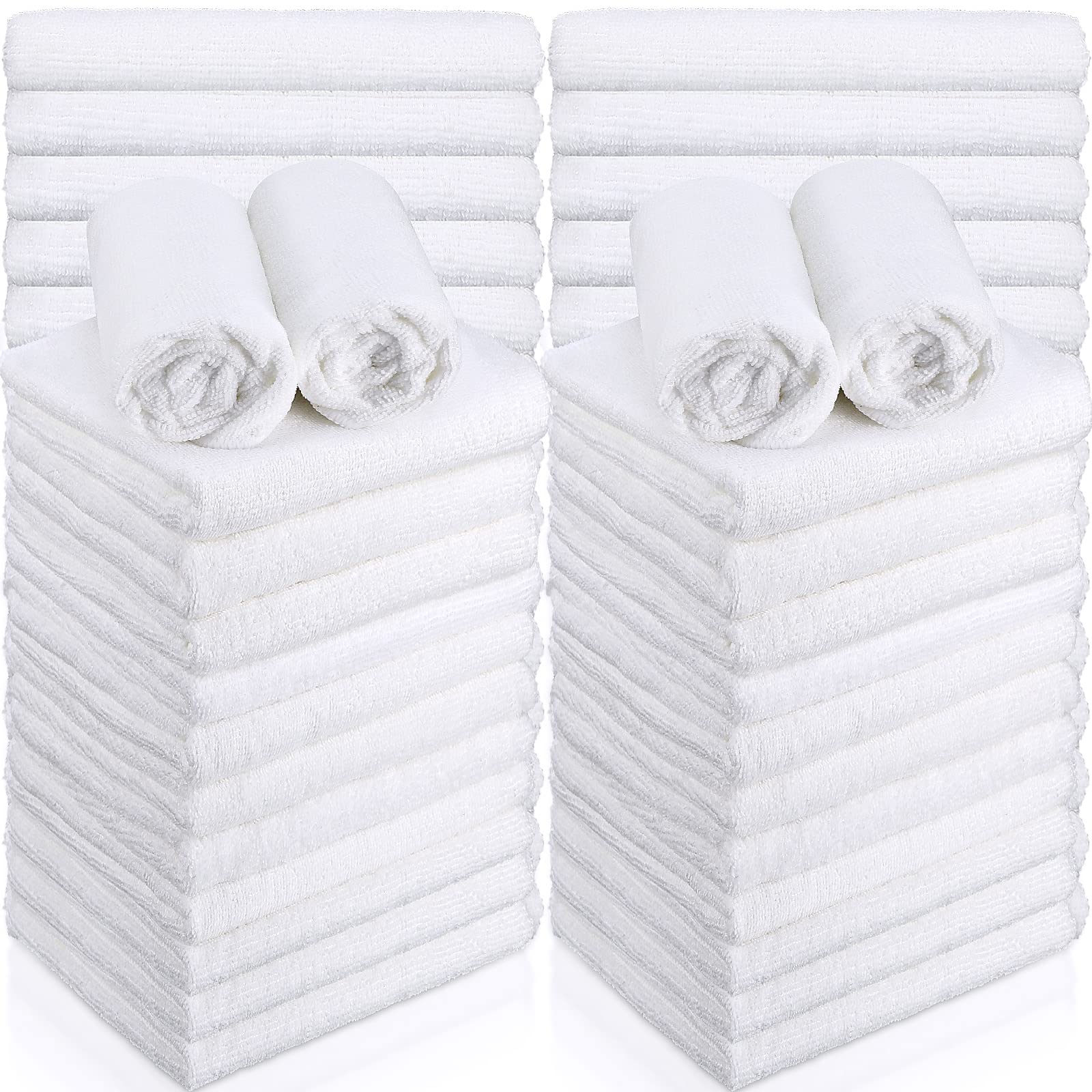 Photo 1 of Shimeyao 36 Pack 36 Pack Salon Hand Towels Bulk 16 x 27 Inches Bleach Proof Towels Absorbent Microfiber Hand Towel Quick Drying Hair Towel for Salon Gym Bath Spa Home (White)