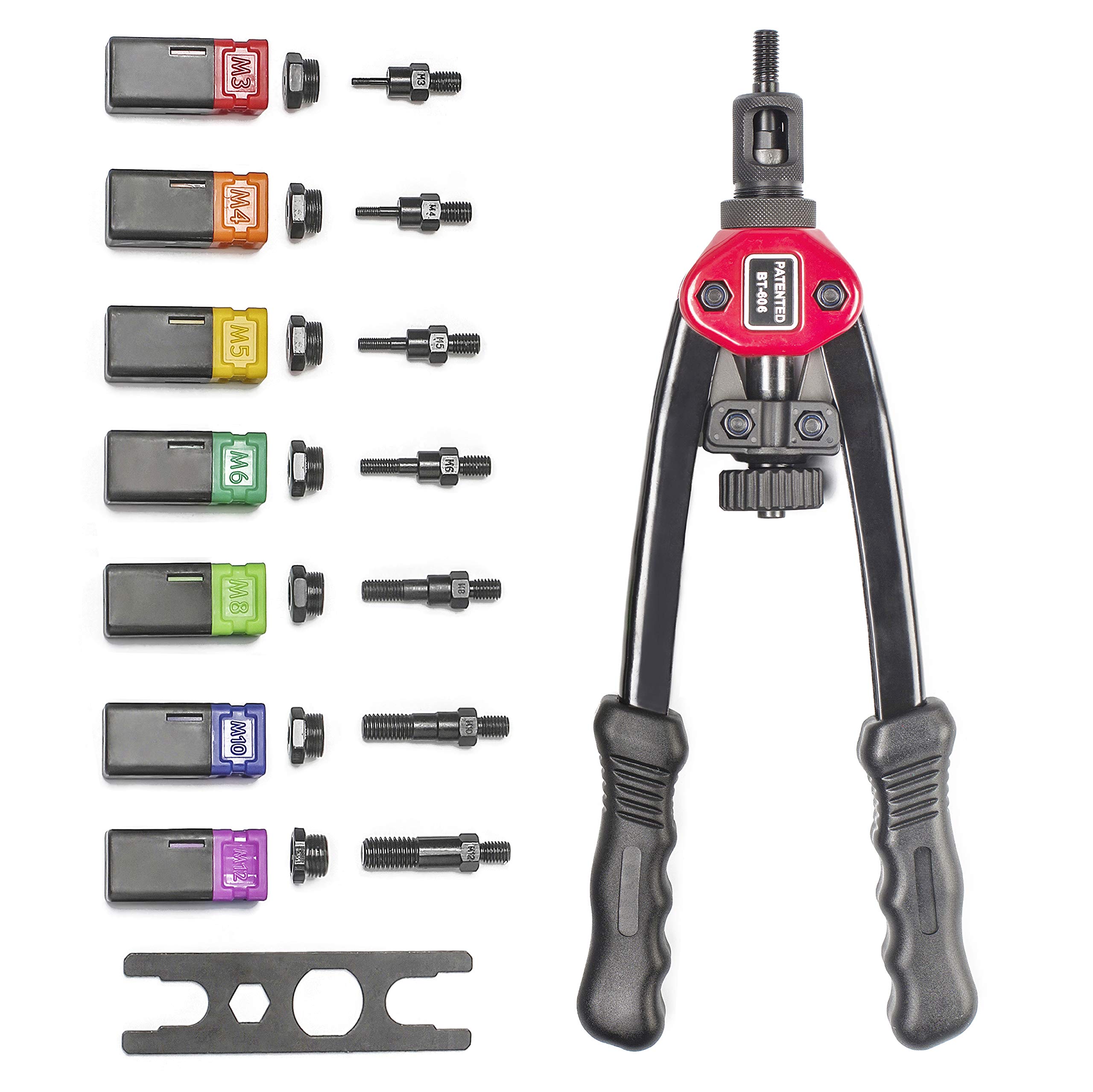 13" 330MM Blind Rivet Nut Gun Rivet Nut Tool Hand INSER NUT Tool Manual Mandrels M3 M4 M5 M6 M8 M10 M12