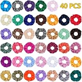 DIWUJI 40pcs Silk Satin Hair Scrunchies Strong Elastic Bobble Bands Women Girls view 7
