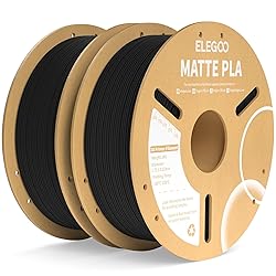 ELEGOO Matte PLA Filament Matte Black 2KG, 1.75mm