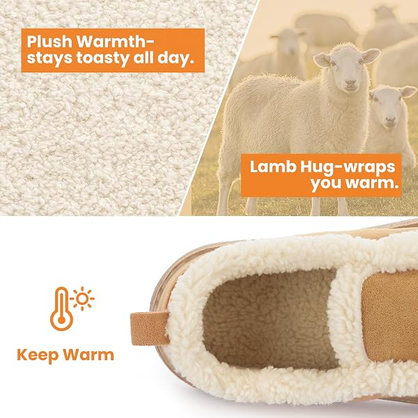 ZIZOR WOMEN’S WINTER BOOTIE SLIPPERS HOUSE SHOES – COZY WARM SUEDE WITH FUR LINING, MEMORY-FOAM INSOLE, CUTE DESIGN FOR INDOOR & OUTDOOR (TAN, SIZE 10)