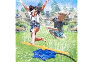 AUGTOY Water Sprinkler for Kids with Rotating Spray Nozzles Attaches to Garden Hose Fun Summer Outside Toys for Toddlers 1-3-5 + Lawn Backyard Games for Kids 4-8-12 Family Outdoor Play Equipment Easter Gift