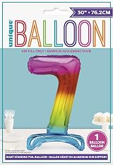 Unique Rainbow Standing Number 7 Foil Balloon 30 Inches view 2