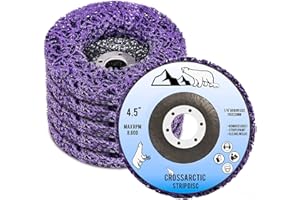 Crossarctic 4-1/2'' x 7/8'' Paint Stripper, Rust Remover Strip Sanding Disc Wheel with Poly Abrasive Pad for Angle Grinder Polishing Welds Oxidation Scratch Metal Wood - 5 Pack