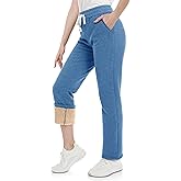 MAGCOMSEN Women's Sherpa Lined Sweatpants with Pockets Warm Thick Fleece Winter Casual Lounge Pants