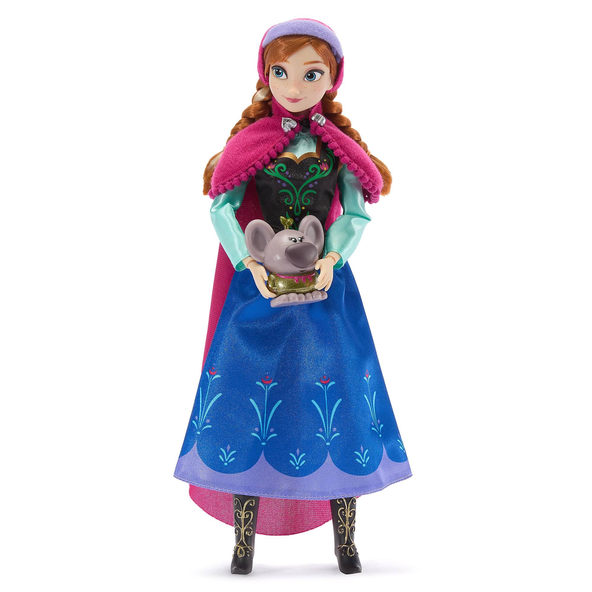 Disney Store Official Anna Classic Doll for Kids, Frozen, 30cm/12”, Fully Posable Toy with Iconic Winter Outfit & Surprise Character Friend - Suitable for Ages 3+