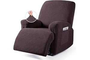 VANSOFY Recliner Chair Covers, 3-Pieces Stretch Lazy Boy Recliner Covers for Recliner Chair Soft Reclining Chair Slipcover Furniture Protector for Dogs Cats(Chocolate)