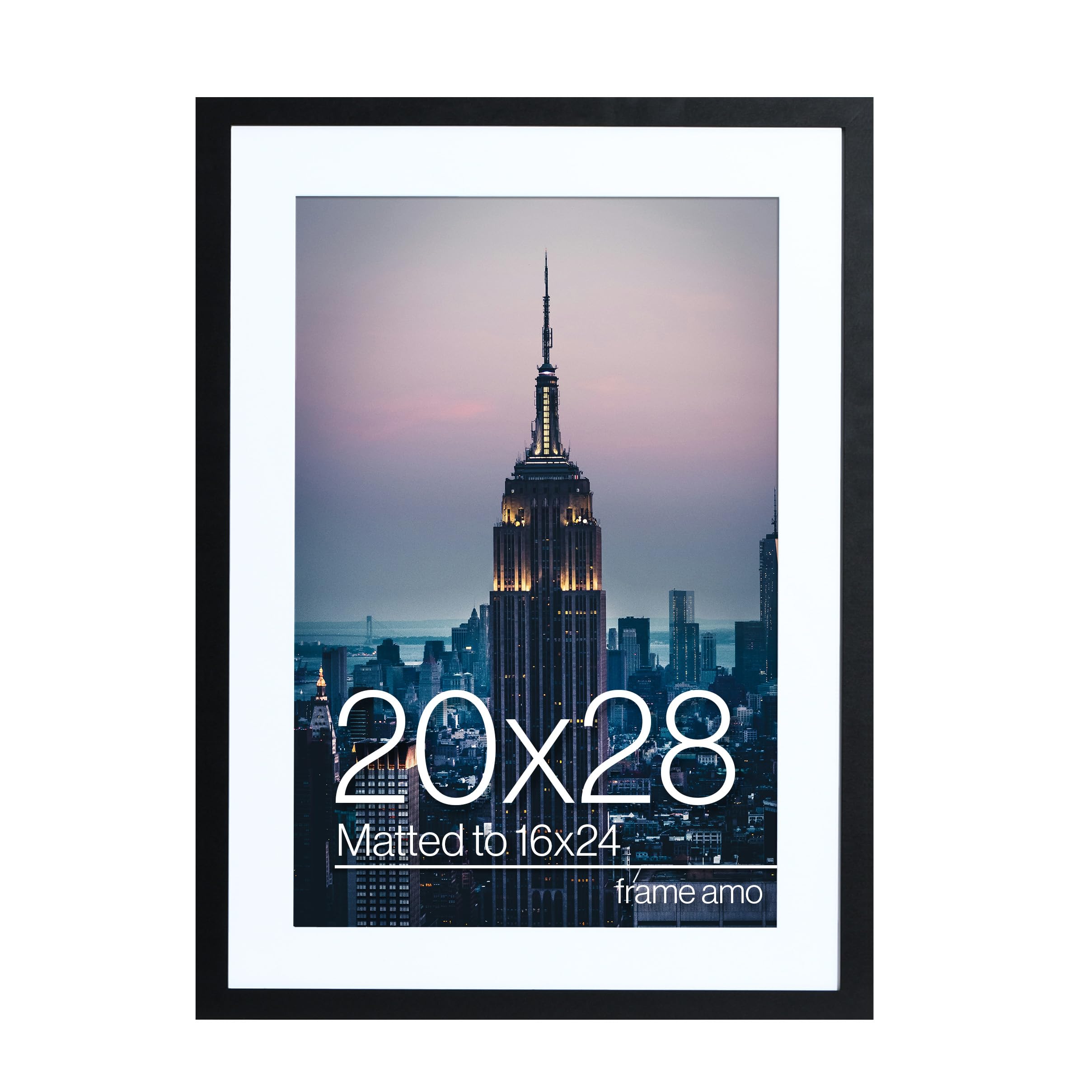 Frame Amo 20x28 Black Picture Frame with 15.5x23.5