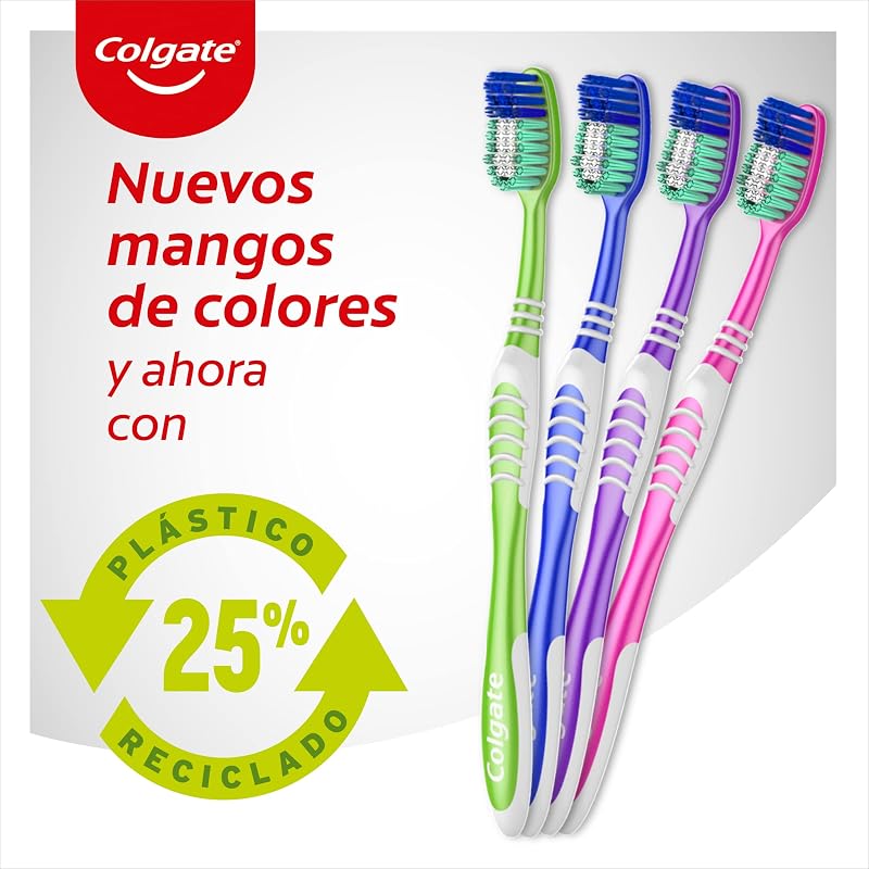Escova de dentes colgate extra clean, média, 4 unidades