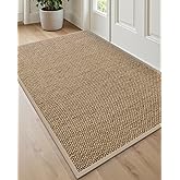 DEXI Ultra Thin Entryway Indoor Door Mat 36x56, Non Slip Rubber Backing Inside Entry Mat, Low Profile Easy Clean Dirt Trapper Doormat for Inside Entrance Patio, Beige