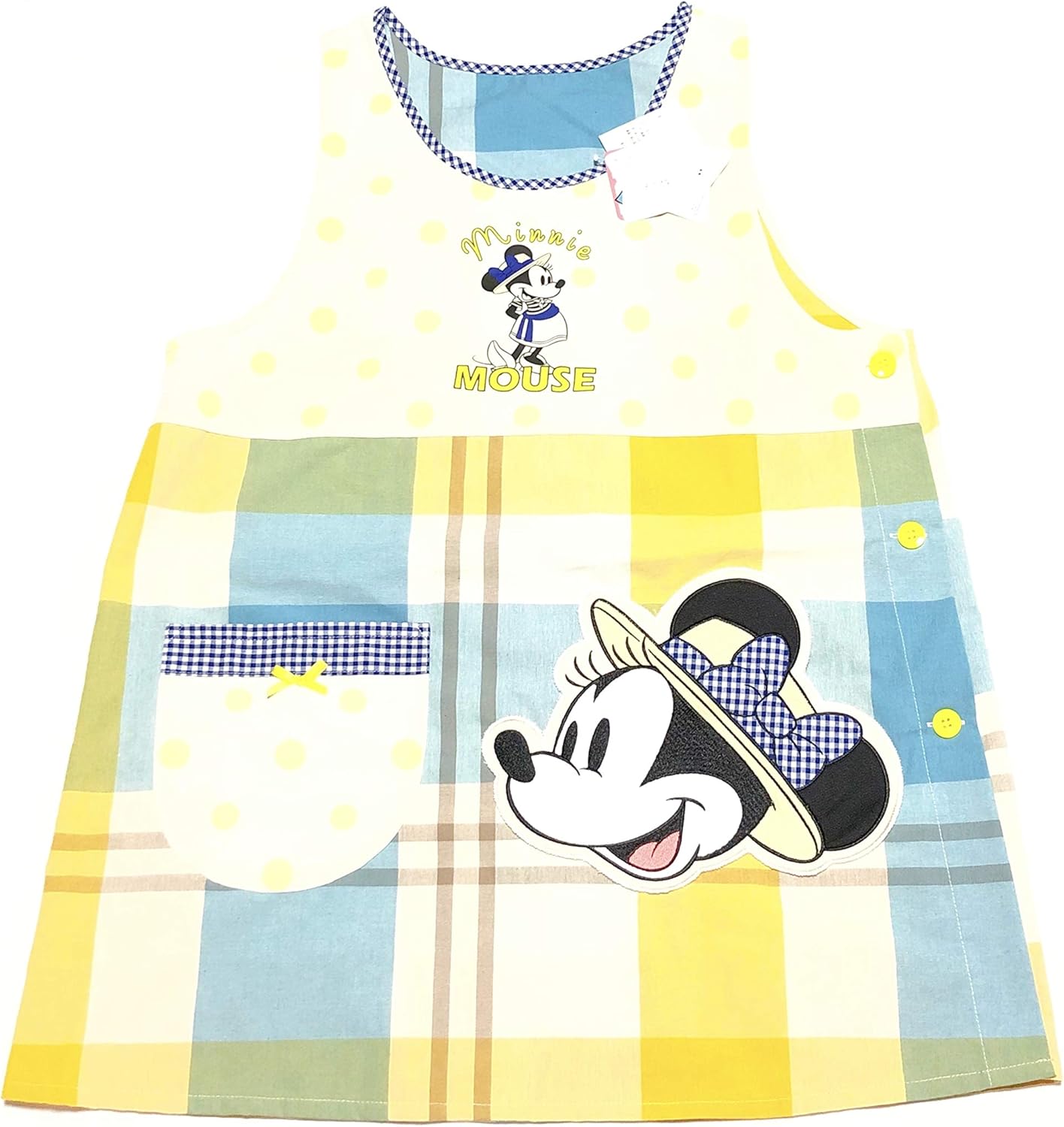 Amazon Co Jp ミニー エプロン Bigアップリケ 保育士 女性用 M L レディース チェック 帽子 ディズニー グッズ おもちゃ