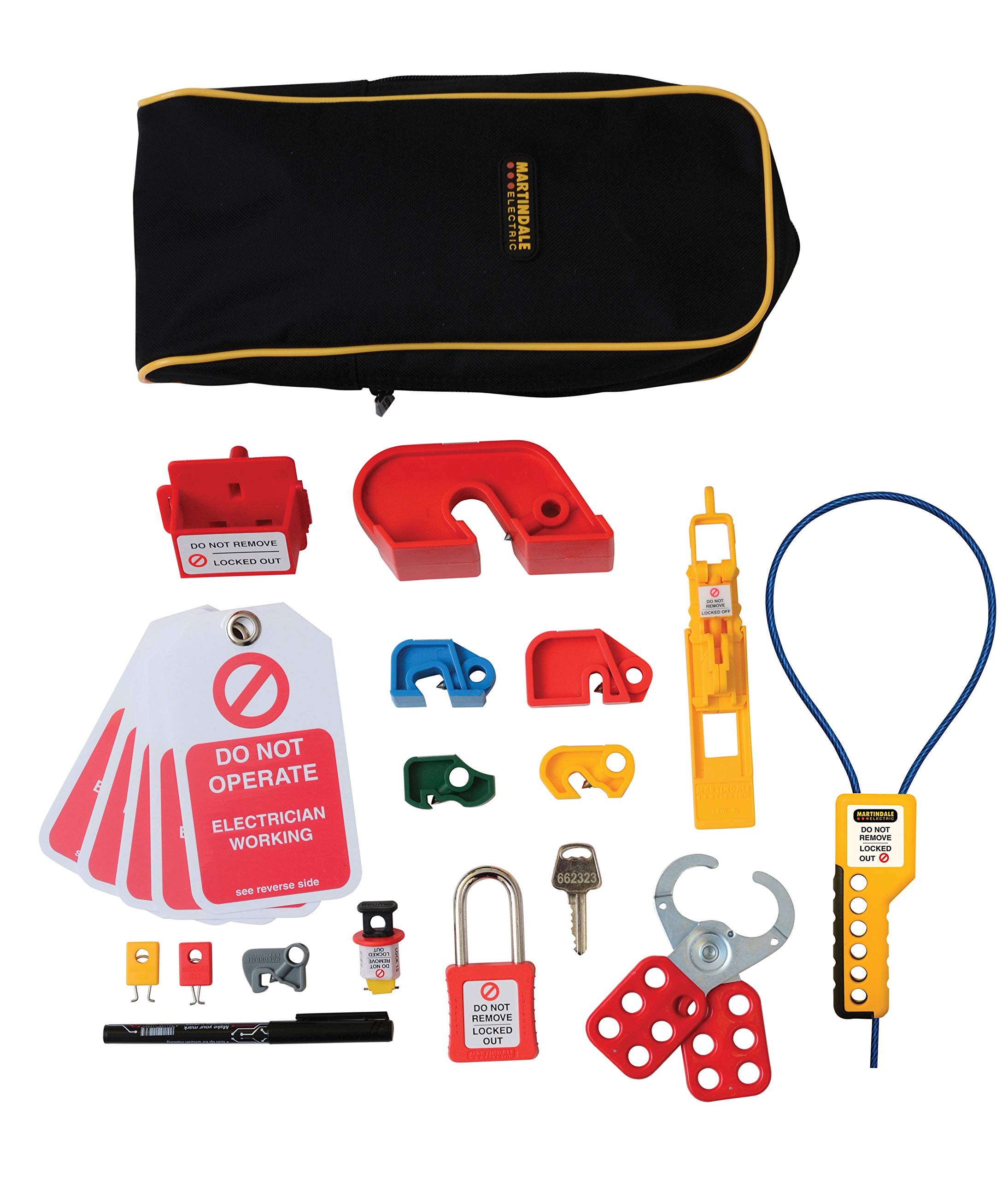 Martindale LOKKITPRO Ultimate Lock Out Kit, Red/Green/Blue/Yellow/Black