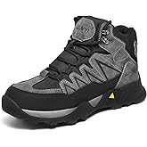 AUVYI Steel Toe Work Boots for Men - Safety Non Slip Resistant Leather Wide Toe Shoes for Construction & Industrial Use