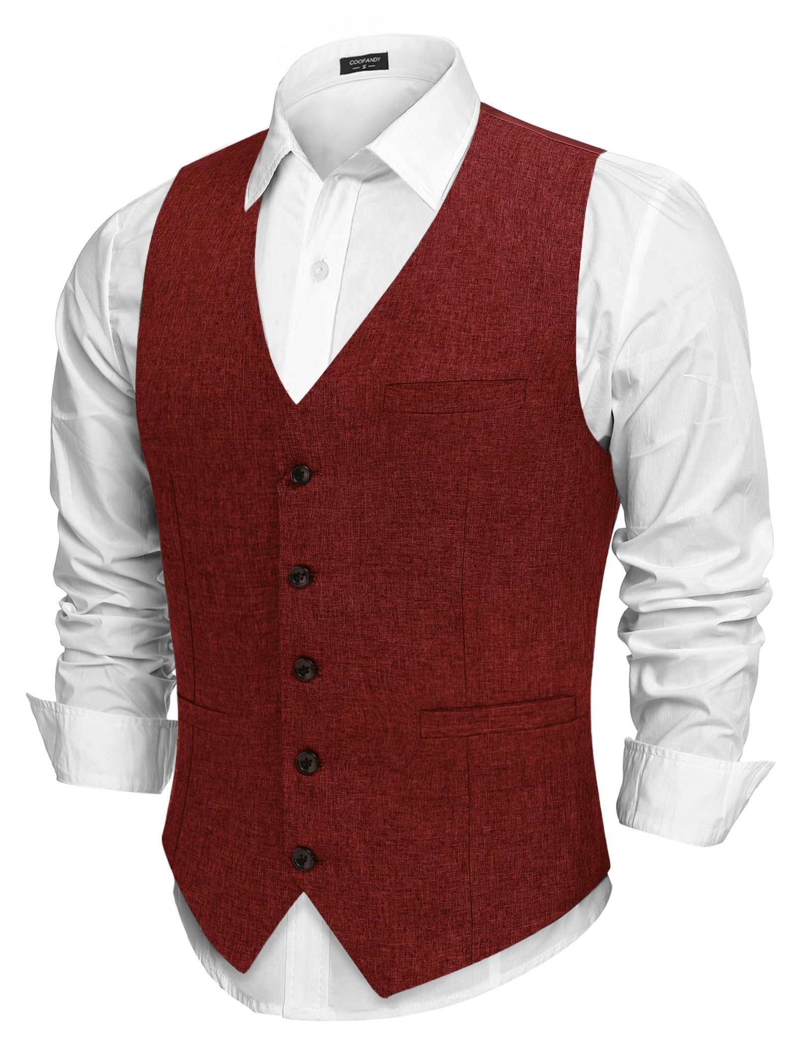Photo 1 of COOFANDY Men Fashion Tweed Waistcoat Lounge Adjustable Suit Vest Regular Fit Vest