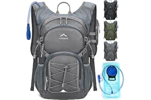 Hydration Backpack with 2L Water Bladder, Lightweight Water Backpack for Women&Men Small Insulated Hiking Backpacks with Rain