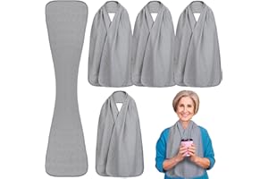 Silicherry 6 Pcs Adult Bibs Scarf for Eating Dignity Dining Protectors Scarf Bibs for Elderly Senior Citizens Washable(Gray)