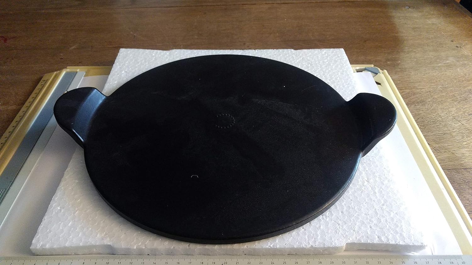 YNNI KAMADO TQAPPBL 30cm Thick High Temperature Pizza Stone Black with Handles, Heat Deflector, BBQ 30cm TQAPPBL - Image 5