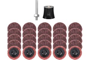 HARFINGTON 26pcs Quick Change Discs Set 1" Roll Lock Sanding Discs with 1/4" Shank Pad Holder Medium Grit Surface Conditionin