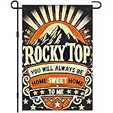 BlissYard Rocky Top Garden Flag 12x18 Inch Double Sided Country Mountain Flags Home Sweet Home Vintage Typography Banner Retro Southern Small Yard Flag for Outdoor Porch Lawn Patriotic Decor