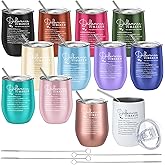 Sieral 12 Pcs Employee Valentines Appreciation Gifts Bulk for Women Men 12 oz Tumbler Stainless Steel Thank You Mug Gift Volunteer Coworker Office Team Nurse Social Worker(Difference Maker)