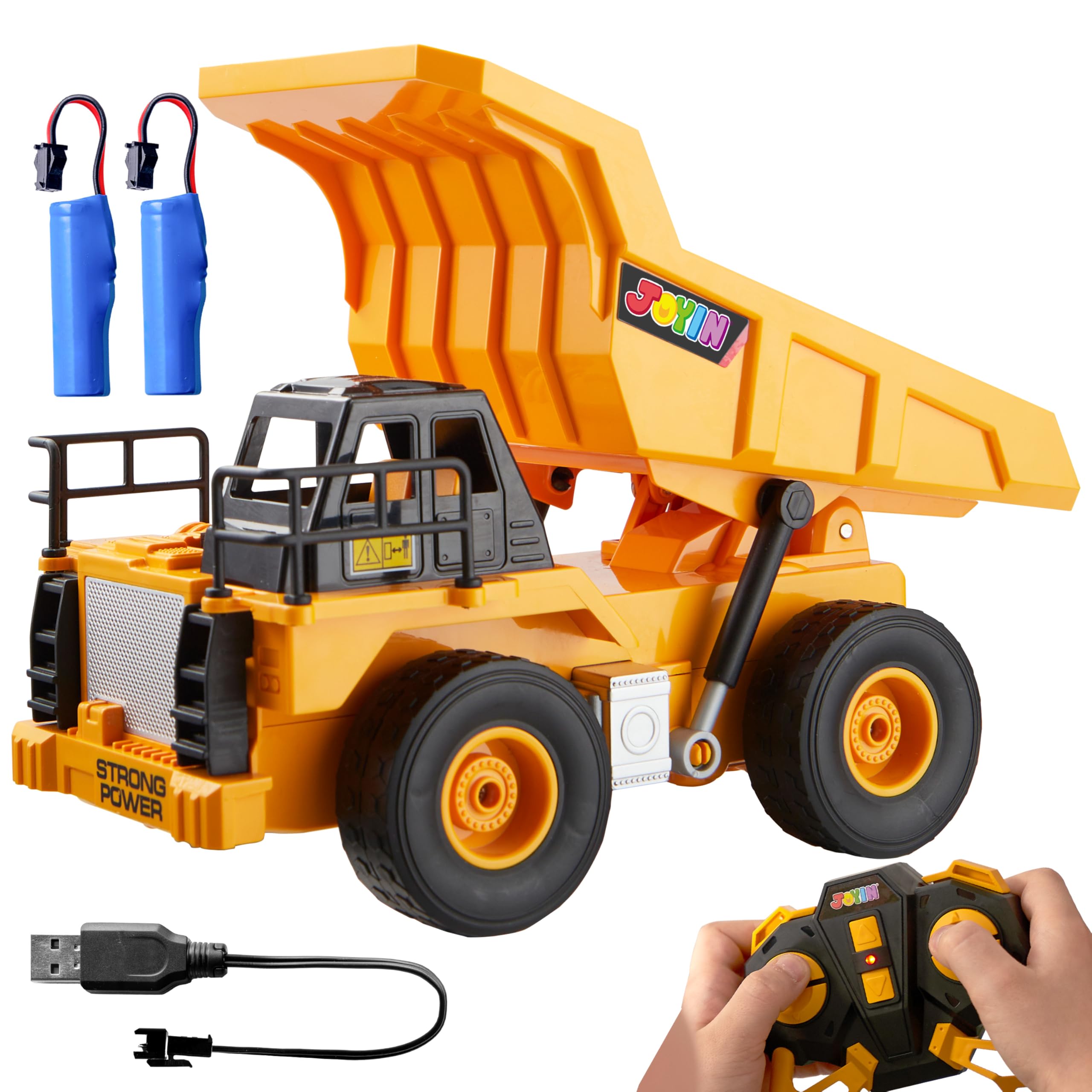 JOYIN Remote Control Dump Truck Toys, 2.4Ghz RC Tractor Toy with Light, Construction Vehicles Toys Car for Boys 3 4 5 6 7 8-12 Year Old, Birthday Gift for Kids Age 3 4 5 6+ — image 1