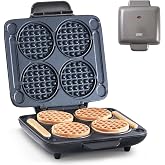Dash Multi Mini Waffle Maker, Makes 4 Waffles at Once, Graphite | Small Waffle Iron for Families, Kids&rsquo; Breakfast Sandwiches, Waffle Sticks, Chaffles &amp; Hash Browns, Nonstick