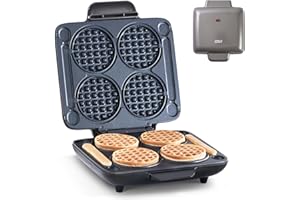 DASH Multi Mini Waffle Maker - Four 4” Waffle Molds, Nonstick Waffle Iron with Quick Heat-Up, Nonstick Surface - Perfect Mini