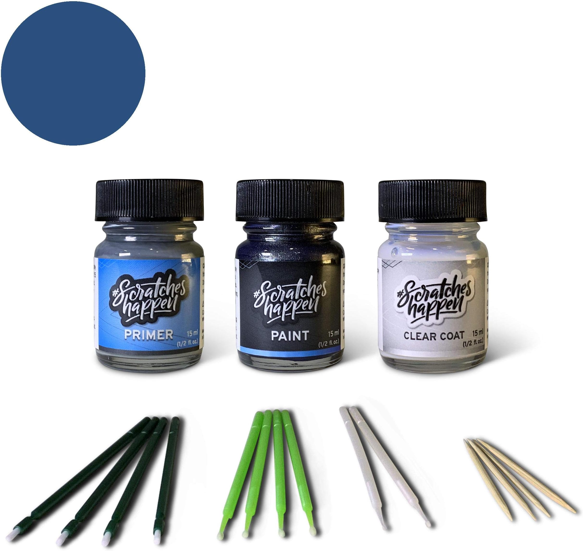 ScratchesHappen Exact-Match Touch Up Paint Kit Compatible with Renault Bleu Majorelle (RPB) - Preferred