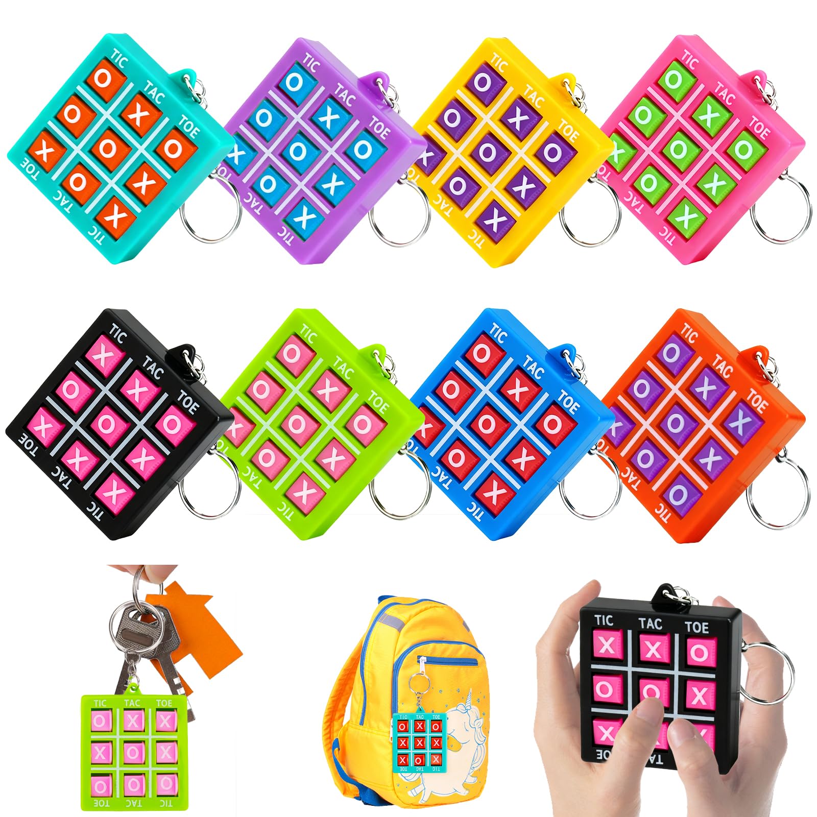 Photo 1 of 16PCS Tic Tac Toe Game Birthday Party Favors Easter Basket Goodie Bags Stuffers for Kids 3-5 4-8 8-12 Classroom Treasure Box Carnival Prize Small Toys Bulk Keychain Pinata Filler Return Gift Girl Boy