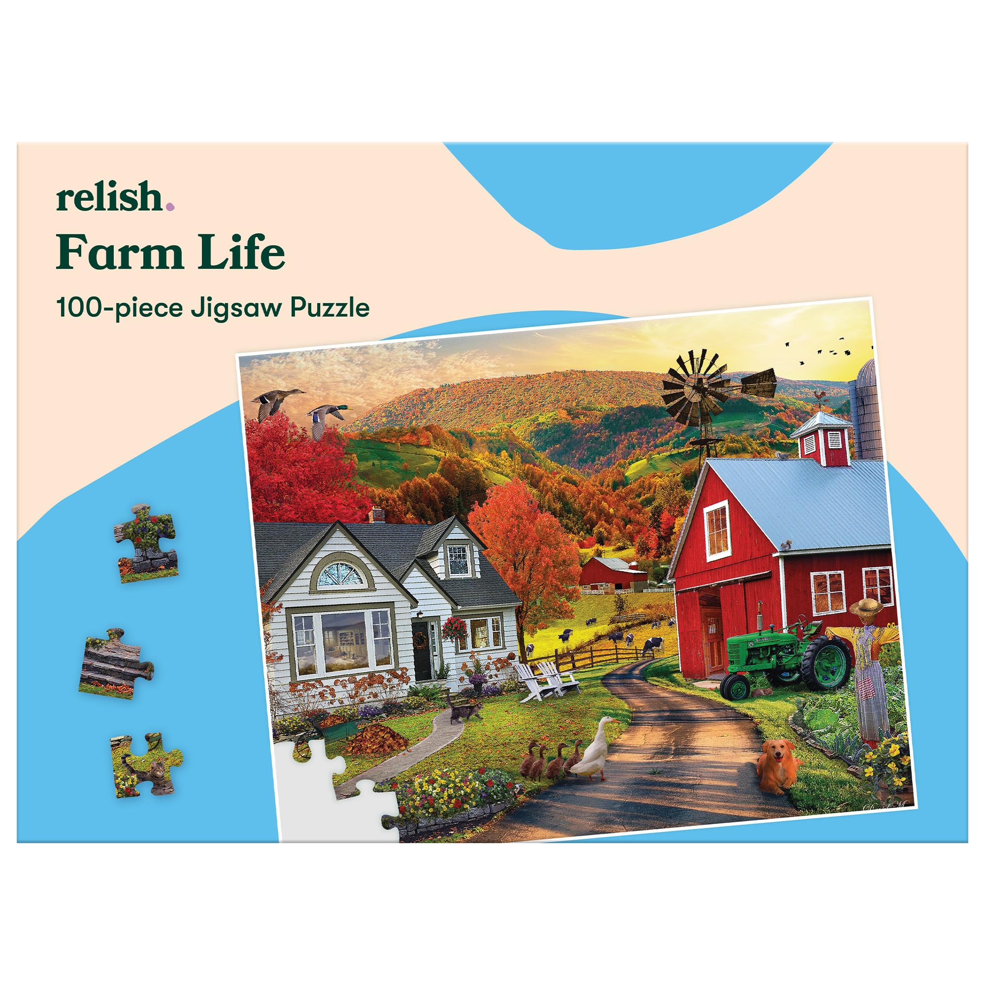 Relish - Dementia Jigsaw Puzzle for Adults, 100 Piece Farm Life Puzzle - Activities & Gifts for Elderly People with Alzheimer's
