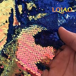 LQIAO Fluorescence Gold Sequin Fabric Flip Up
