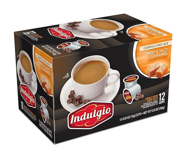 INDULGIO CAPPUCCINO, SWEET & SALTY CARAMEL, 12-COUNT SINGLE...