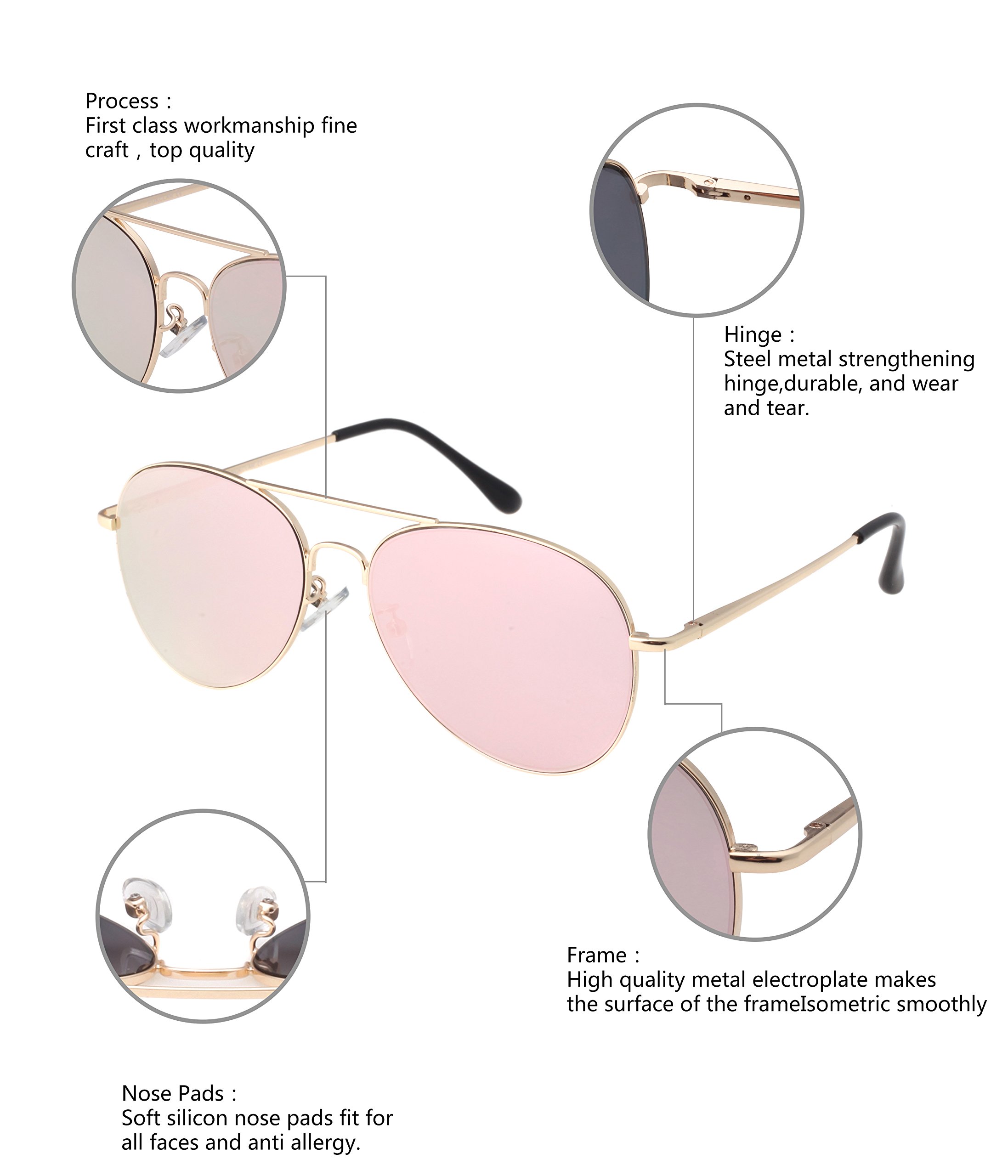 PUKCLAR Fashion Metal Frame Sunglasses for Men and Women Anti UV Anti Glare