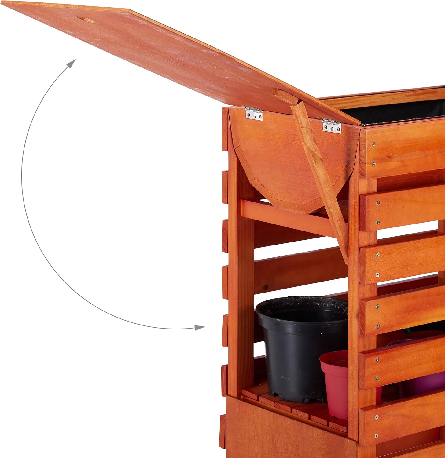 Relaxdays Huerto Urbano de Madera, con Ruedas, Tapa abatible ...