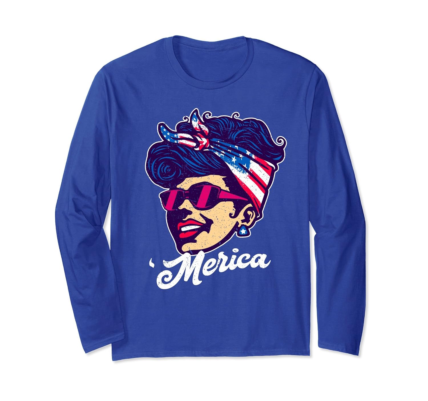 Merica Pin-Up Patriot USA Bandana July 4th Sleeves Shirt-anz