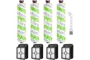 BVHONWE 8 Pack Replacement Parts for Bissell CrossWave Pet Pro 2306A & CrossWave 1785 Series 3888A Vacuum Cleaner, 4 Pack 2460 Brush Rolls, 4 Pack 1866 Filters, Compare to Part 1613568&161-3568, 1608684